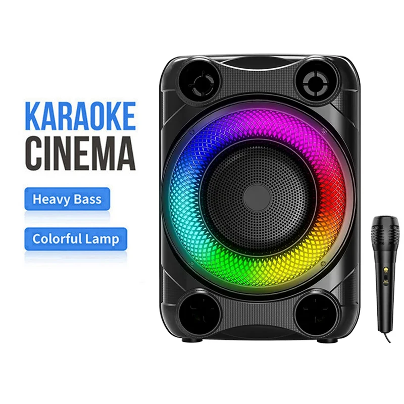 50W Parlantes Bluetooth Alta Potencia Portable Colorful Lights Subwoofer  Card Speakers For Family Party K Song Caixa De Som - AliExpress