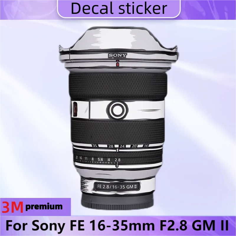 Decalcomania Stilizzata Per Sony Fe 16-35Mm F2.8 Gm2 Gm Ii Adesivo Per Obiettivo Della Fotocamera Involucro In Vinile Pellicola Antigraffio Fe 16-35 2