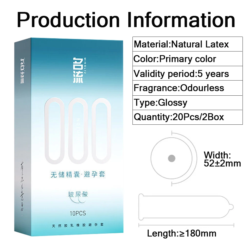 Ultra-thin 000 Condoms Hyaluronic Acid Natural Latex Non-reservoir Condom Male Adult Sex Toys Penis Sleeves Для Мужчин 18+ 6