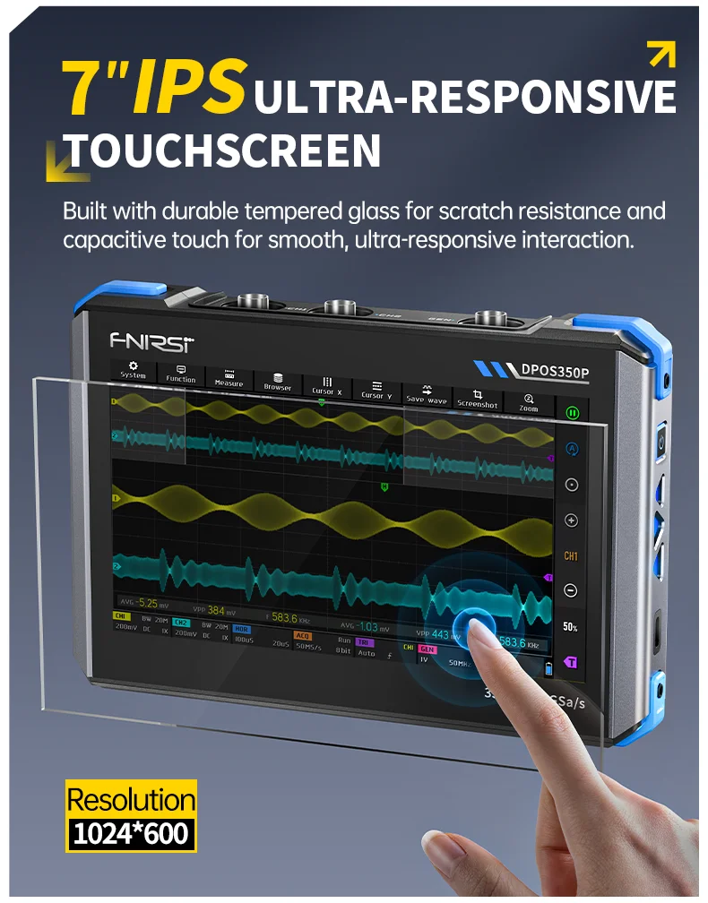 DPOS350P Digital Storage Oscilloscope: 350MHz Bandwidth, 12.1-Inch High-Definiti