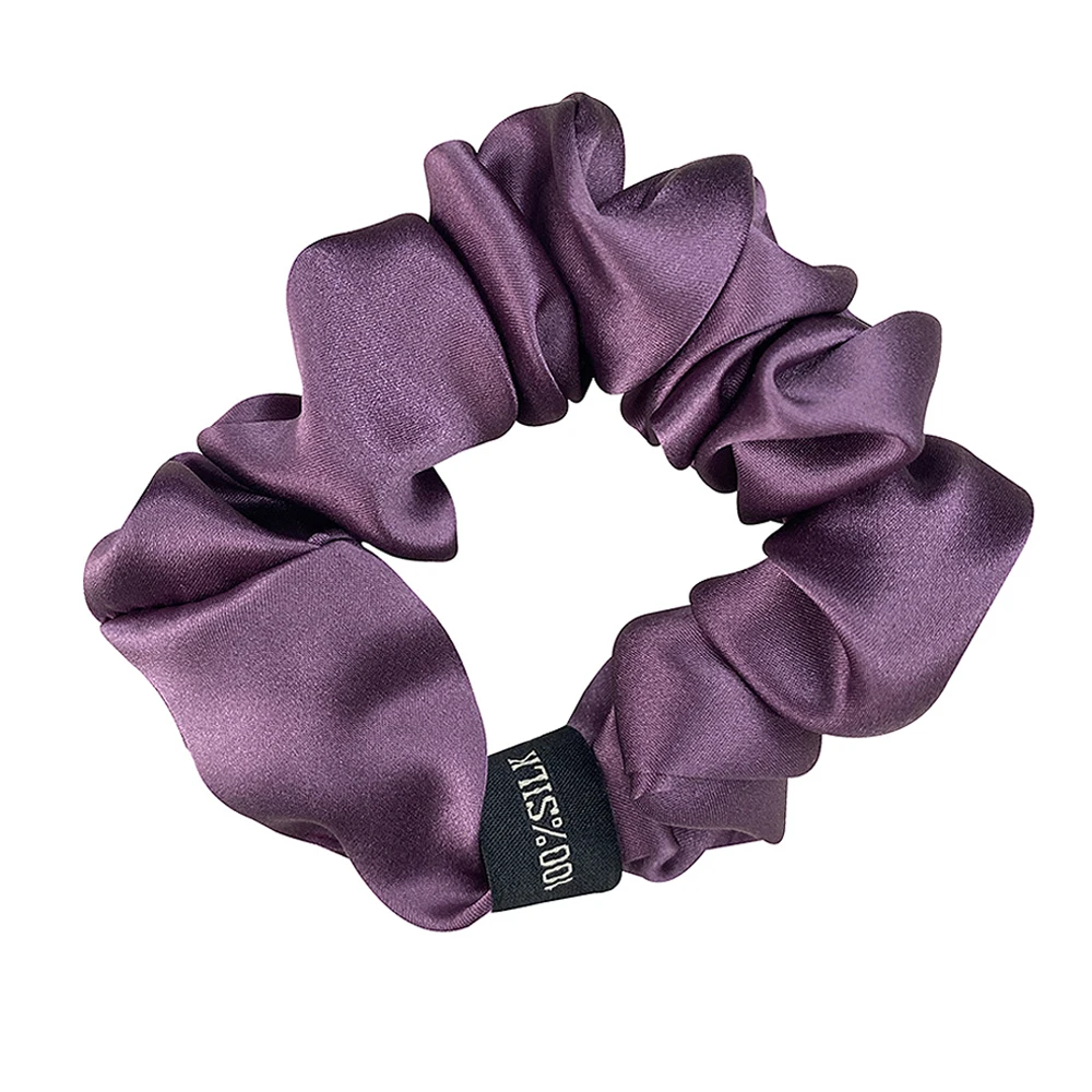 Luxurious Mulberry Silk Large Hair Scrunchies – Pure Color 19 Momme 3.5CM