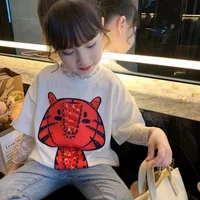 Girls' Lace Bottom Shirt Spring Summer Light Thin Matching Inside Top Children's Elegant Embroidery White Long sleeve Shirt 2
