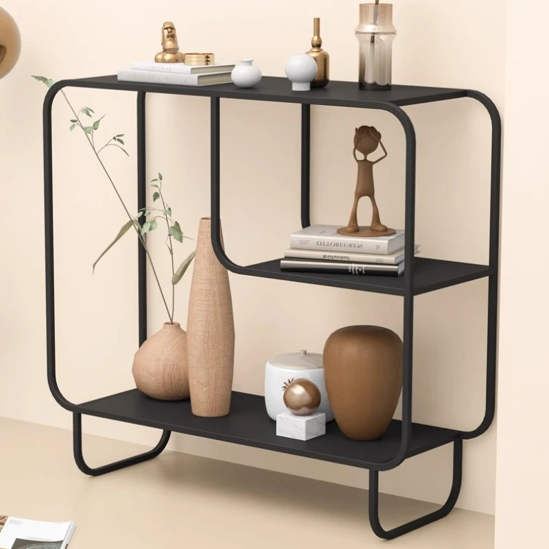 

Floor Storage Rack Nordic Sofa Display Wrought Iron Bookcase Storage Living Room Multi-Layer White