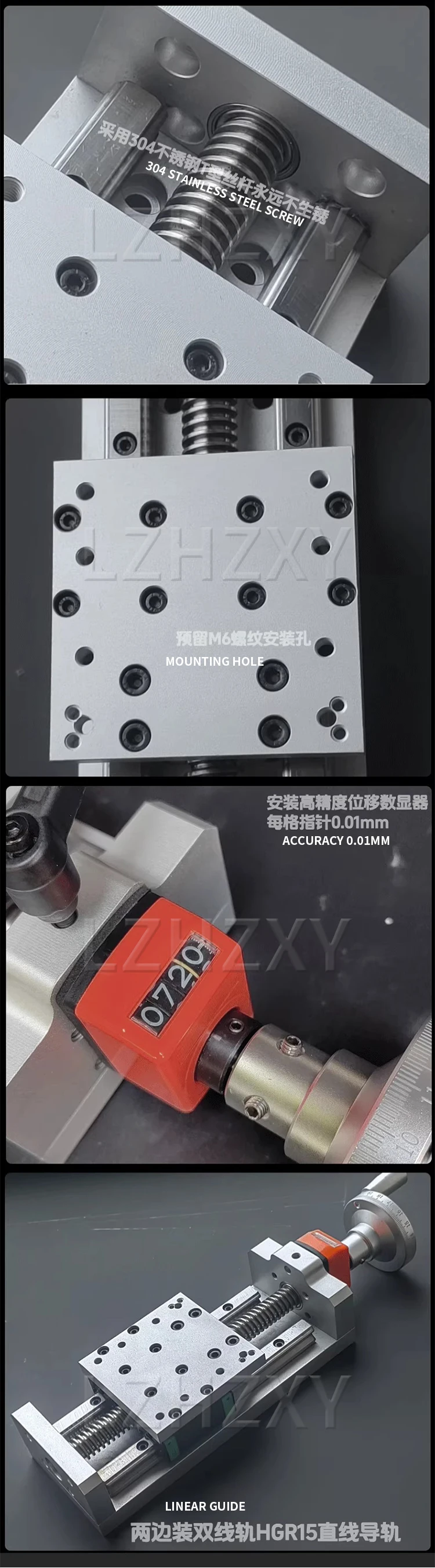 XY-Axis Slide Module T-type screw Tr1804 lifting platform self-locking hand-cran