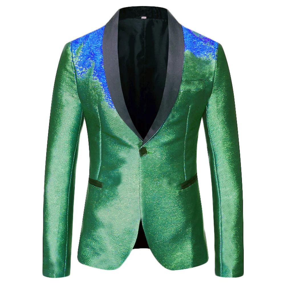 Luxury Jacket Blazer Male Suit 2023 New in Casual Gradient Dress Blazer One Button Shawl Lapel Elegant Wedding Suit Jacket