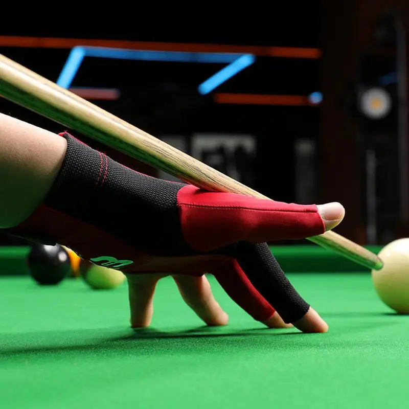 Professional Billiard Gloves 3-Finger Billiard Non-Slip Breathable Single Gloves Elastic Cue Quick Dry Professional