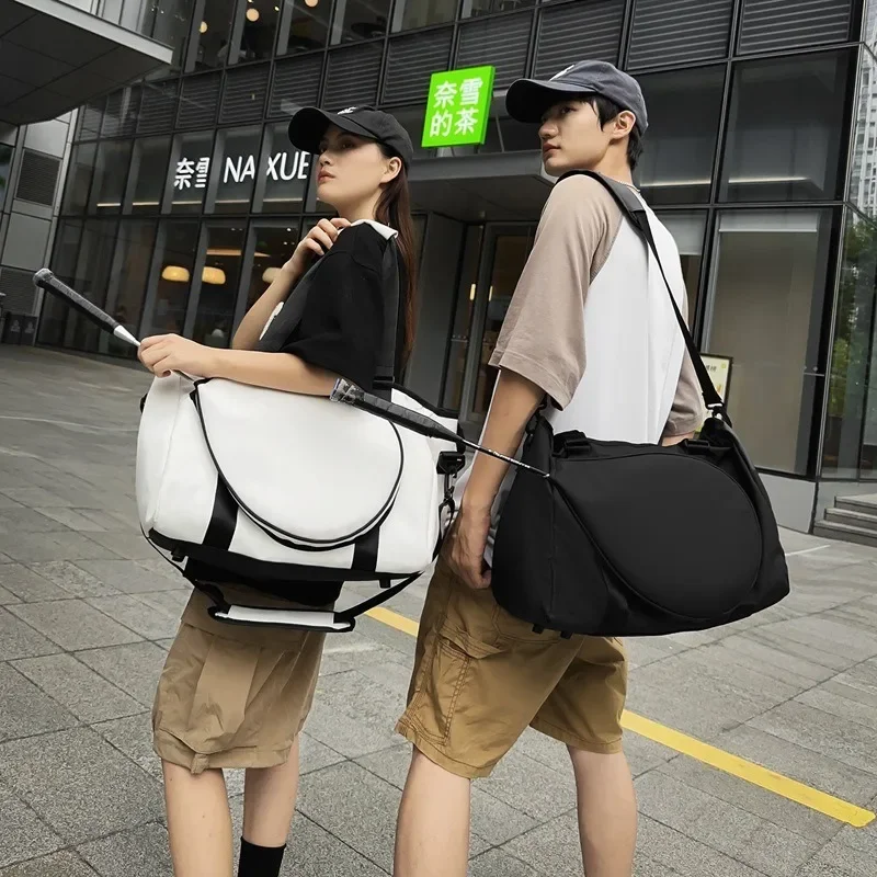 Handbag Badminton Bag 2023 NEW Large Capacity Storage Bag Solid Color Zipper Leisure Sports Tennis Body-building Trend All-match