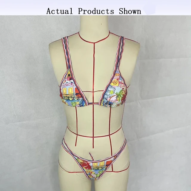 BEACHCICI Women's Printed Polyester Fiber Suspenders Comfortable Lace Briefs Sexy Beach Two-piece Bikini 2023 Beach Swimsuit 6