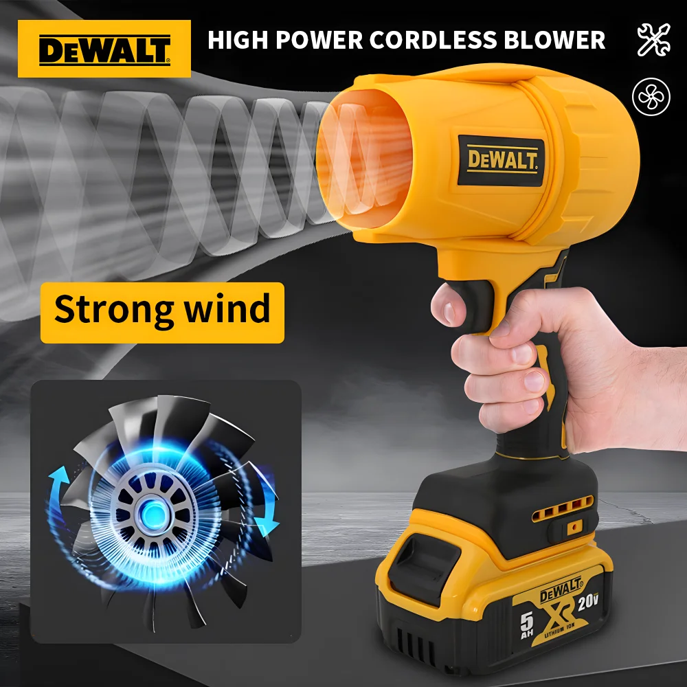 DEWALT Cordless Air Blower Brushless Turbo Fan Violent Fan 800g Thrust  Handheld Dust Blowing Tool Rechargeable 18V Battery 2