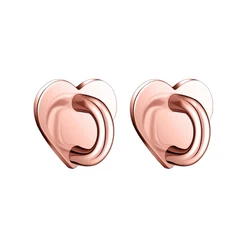 Metal Heart Phone Charm Hook with Adhesive Patch for Case Back Straps and Chains (2PCS Rose gold)