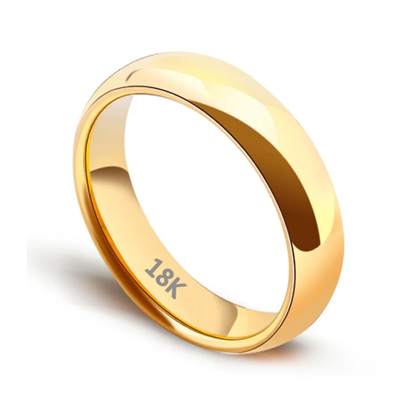 Wedding Rings Gold Rings Gold Plated Rings Golden Ring Never Fade Unisex Simple Promise Ring Fashion Jewelry Yellow Gold Color Stainless Steel Rings for Women Men Wedding Accessories