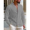 119941-275541.jpg Linen Hawaiian Beach Shirt Premium Lightweight Cotton Blend Long-Sleeve Stand-Collar Multi-Button