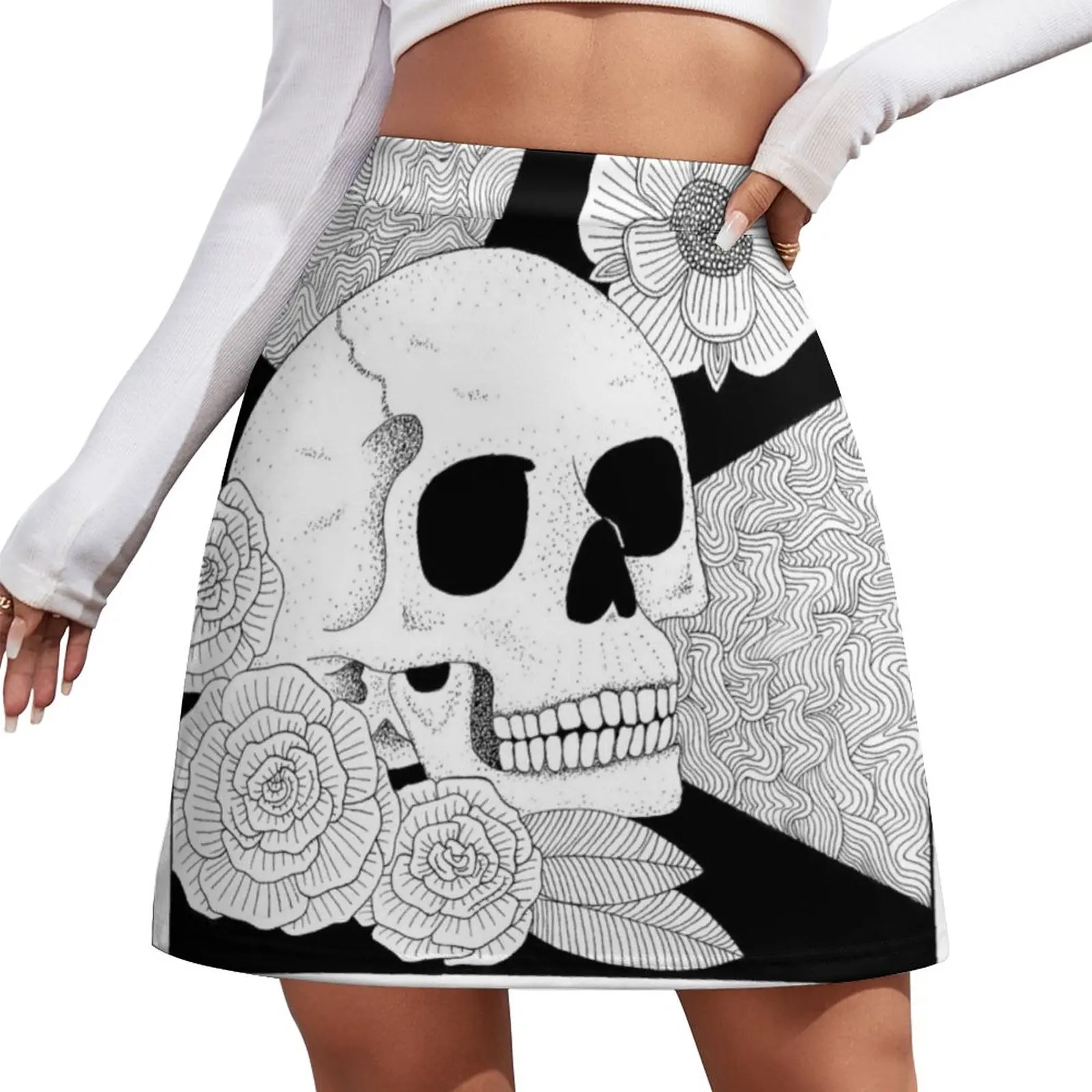 Death Tarot Mini Skirt womens clothing short skirt