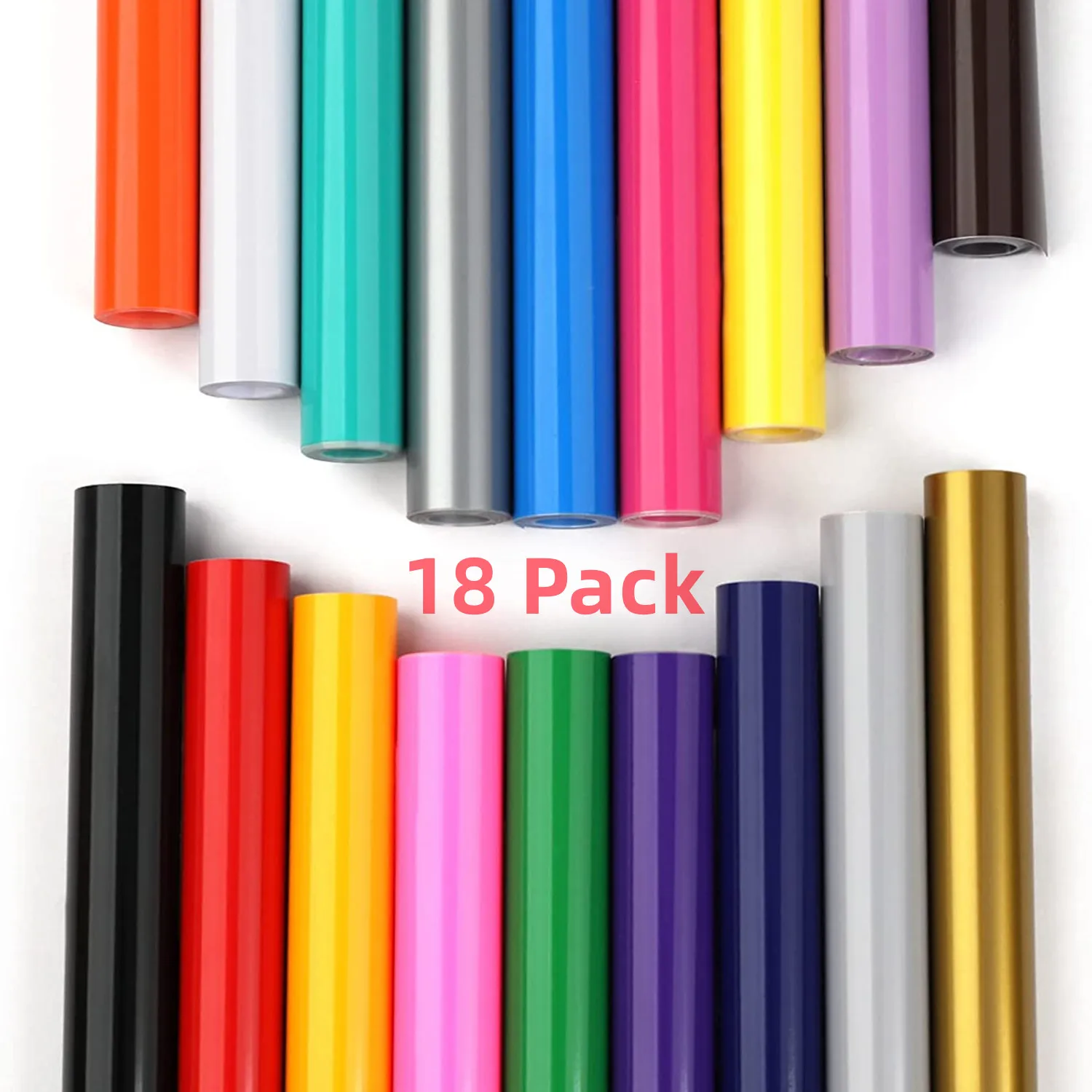 HTVRONT 18 Pack 12X3ft Multi Colors Permanent Adhesive Vinyl Rolls for  Cricut Craft DIY Cup Glass Phone Case Decor EASY TO CUT - AliExpress