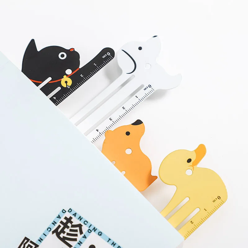 Cartoon Metal Bookmark Ruler Book Holder Clip Measuring Scale School Supplies
