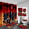 phechion Kiss Band 3D Print Waterproof Bathroom Shower Curtain Toilet Cover Mat Non-Slip Floor Mat (1/3/4Pcs) W74 2