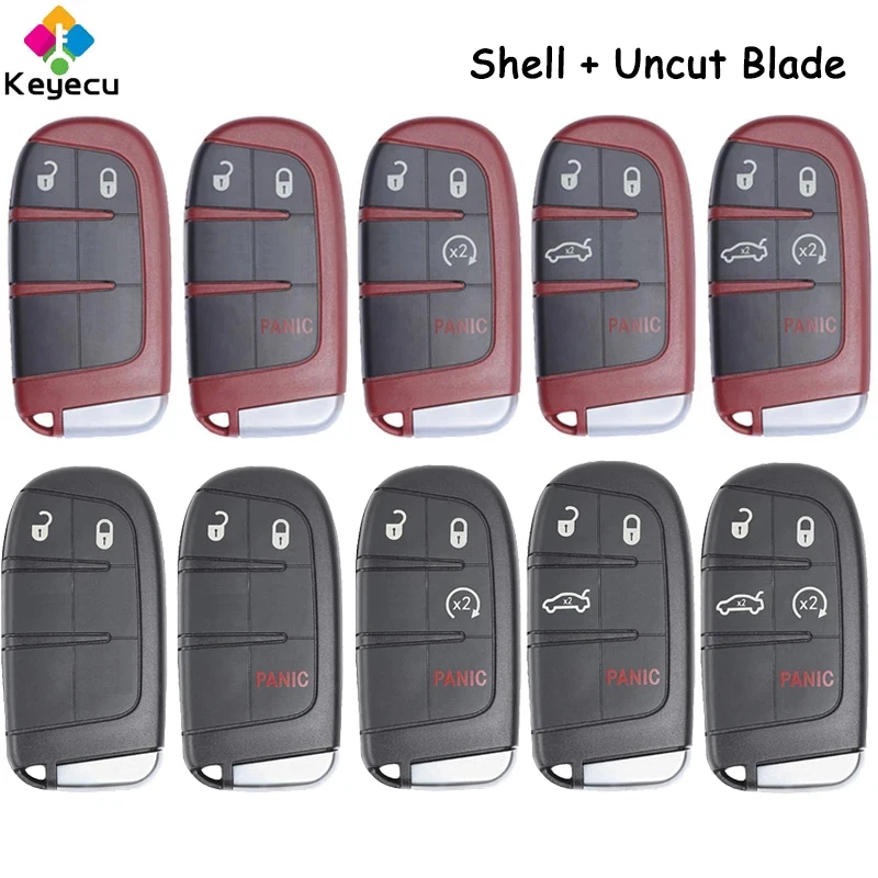 

KEYECU Smart Remote Control Key Shell Case Cover With 2 3 4 5 Buttons Fob for Chrysler 300 200 for Dodge Challenger Charger Dart
