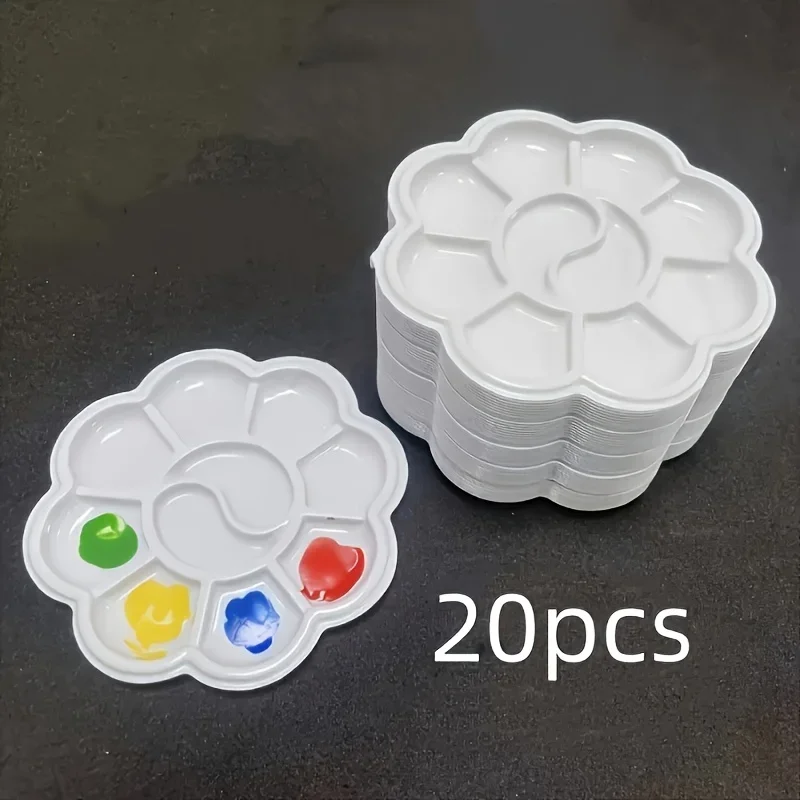 Mini flower-shaped plastic paint palette 20/30PCS