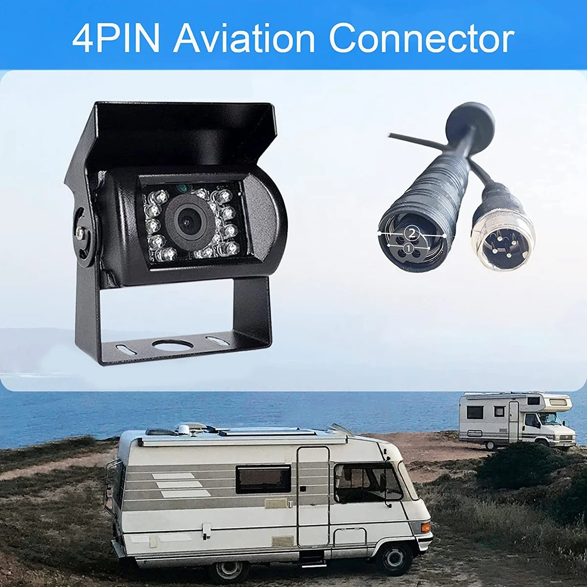 1080P HD Backup Camera, IP69 Waterproof Wide View Angle Reversing Rear View Camera for Monitor Truck Trailer Pickup