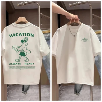 T-shirt da uomo e da donna - Tema spiaggia - Motivo skateboard - Camicia casual a maniche corte per attività all'aperto e street style