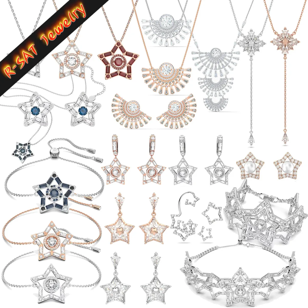 

Original Stella 2024 New Trends Charms Austrian Crystal Sparkling Star Necklace Earrings Bracelet Gifts for Women With Logo