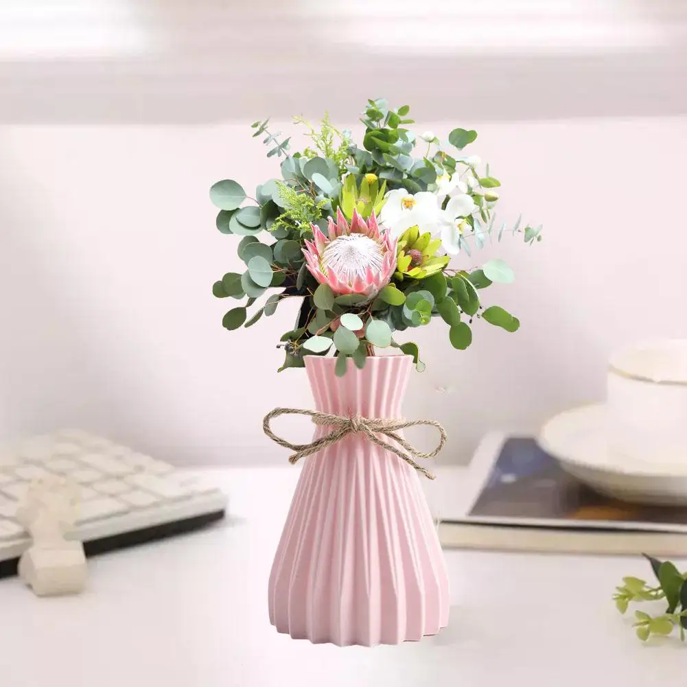 Water Ripple Vase Pineapple Pattern Rope Plastic Vase Flower Decoration Vase Simple Home Simulation Small Fresh O0M5 3