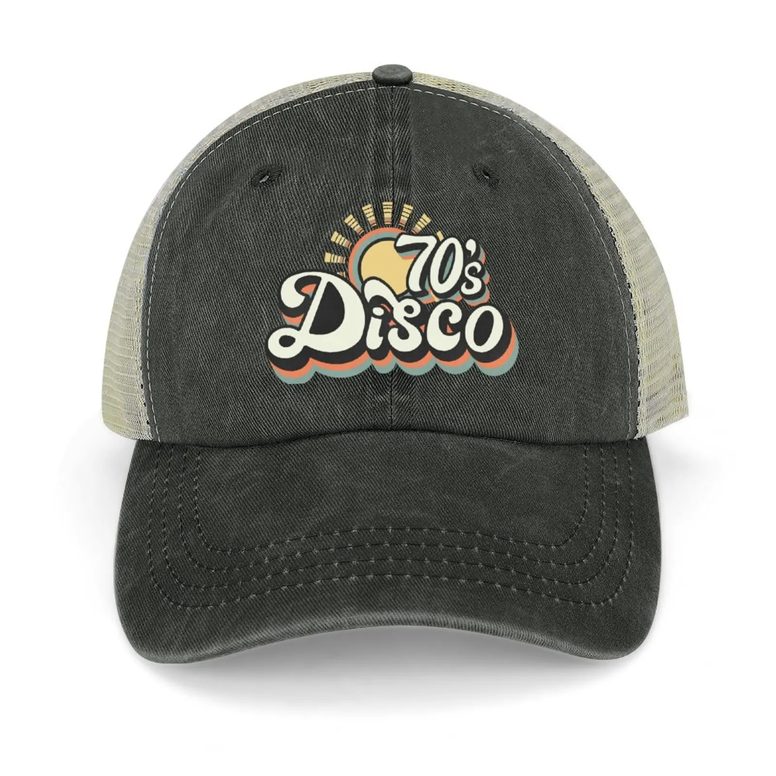 

Retro 70s Vintage Disco Summer Typography Cowboy Hat Luxury Hat birthday fishing hat Anime Women Caps Men's