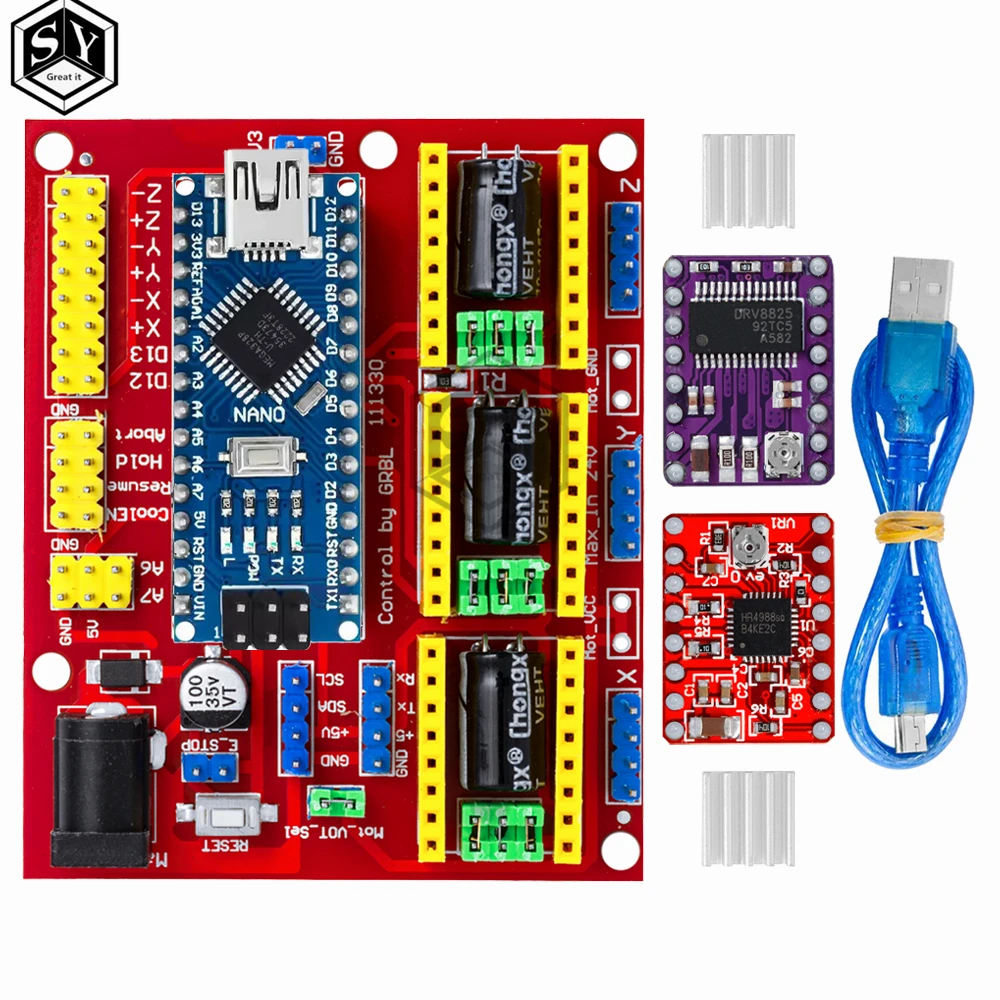 3DV4-CNC-Shield-V4-Nano-3-0-3pcs-DRV8825-Reprap-Stepper-Drivers-Set-For ...