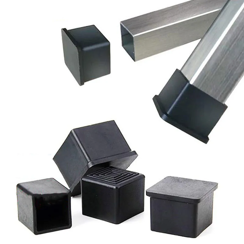 Plastic pipe caps 1-50pcs square PVC for table chair foot