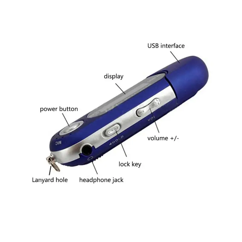 Portable USB Digital Music Player with LCD Screen, 4GB Storage, and FM Radio