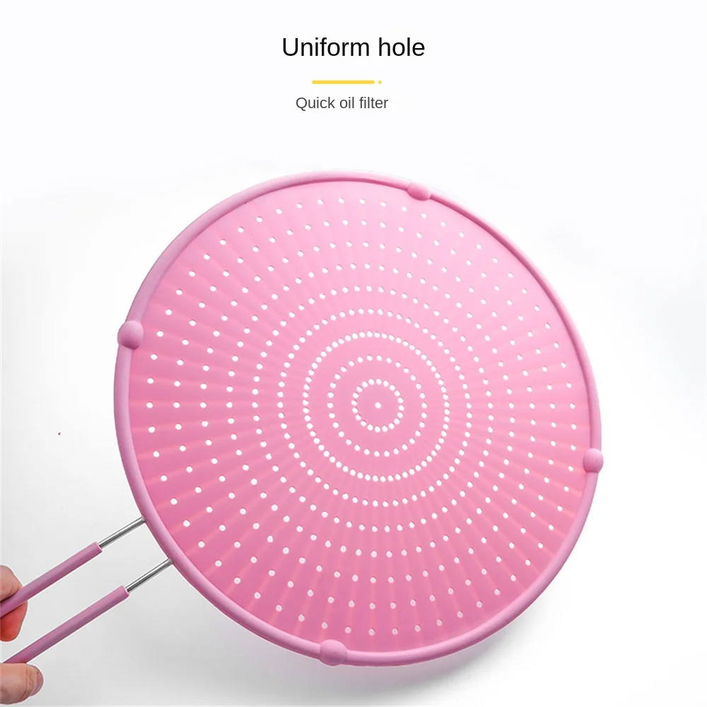 Silicone Splatter Guard Nonstick Oil Grease Pan Lid Oil-Proof Splash Cover Frying Protection Mat Non-Slip Handle Pot Walfos