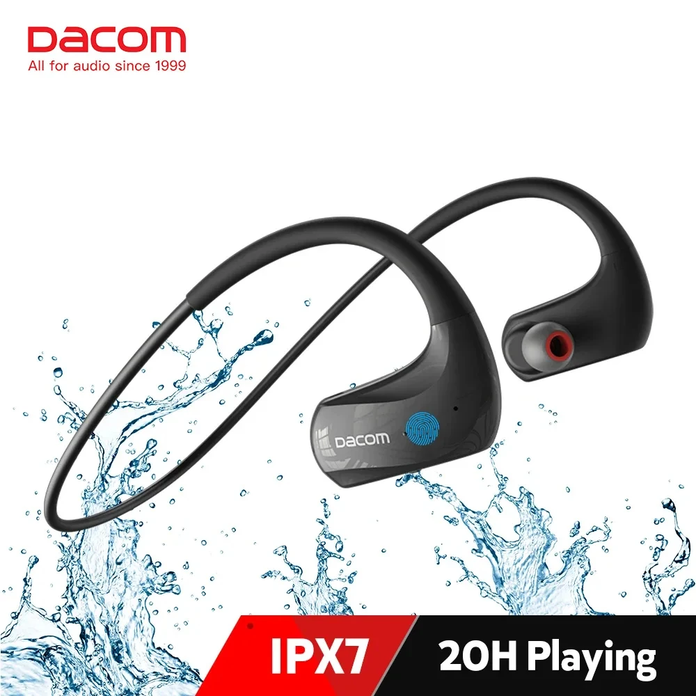 Dacom Bluetooth 5.3 Earphones Sports Wireless Headphones Deep Bass IPX7 Waterproof Running 20H Playtime Noise Cancel Headsets