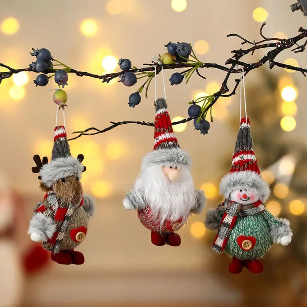 

Christmas Doll Pendant Festive Christmas Plush Doll Hanging Ornaments Colorful Cloth Santa Claus Snowman Deer Foam for Home