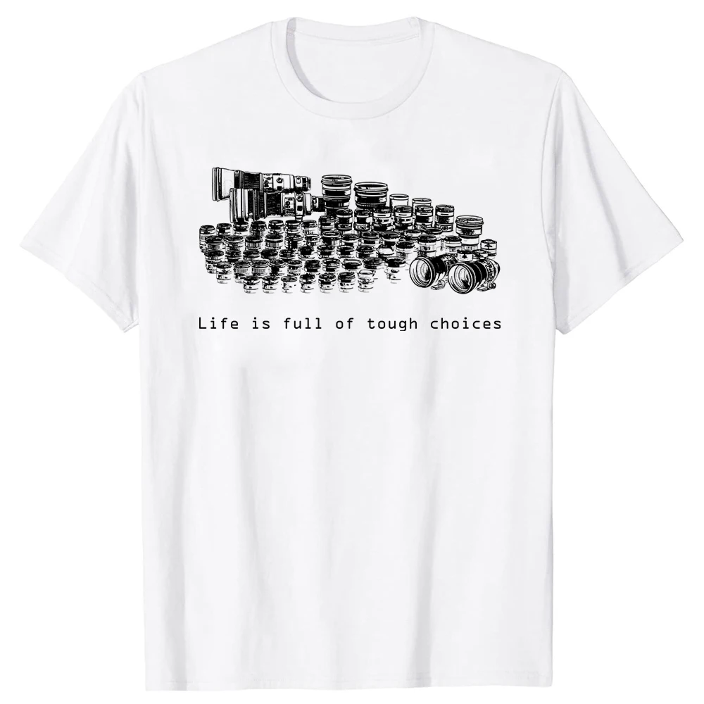 Lustiges Fotografie-Kamera-Patent-Zeichnungs-T-Shirt aus Baumwolle, Streetwear, Humor-T-Shirt, lockere Passform, Kleidung für Männer und Frauen, kurze Ärmel