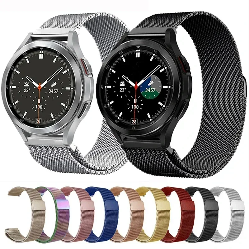 Ремешок «Миланская петля» для Samsung Galaxy Watch 6 5 40 мм 46 мм/5 pro/4 Classic/Active 2, браслет для смарт-часов Huawei GT 2, 22 мм 20 мм