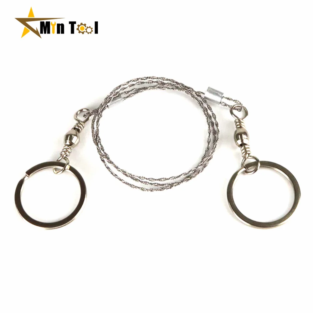 Hand Saw Portable Stainless Steel Wire Saw with Finger Handle for Camping Hiking Pocket