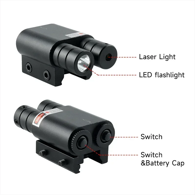 Red/Green Dot Laser Sight Pistol Airsoft Shotgun Accessories 20mm Rail Mount Hunting Tactical Compact Flashlight Laser Sight