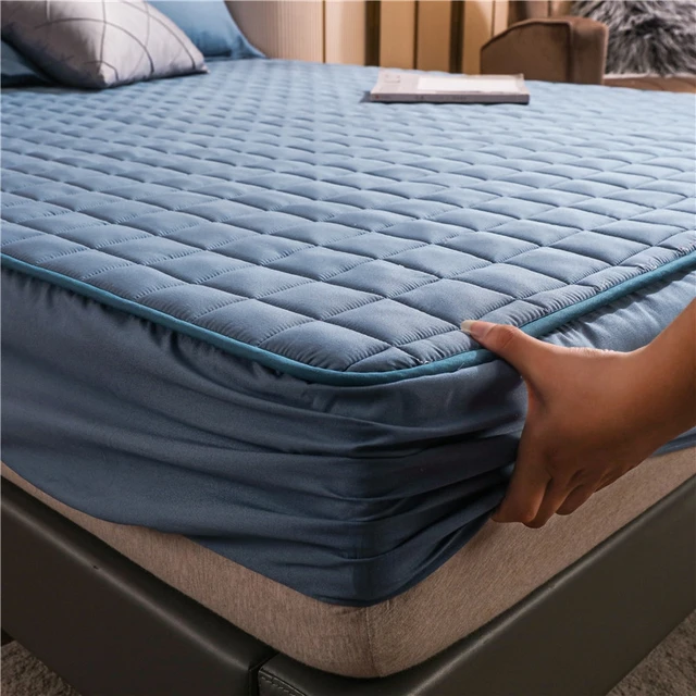 Solid Color Zipper Quilted Mattress Cover King Queen Twin Size Removable  Six-sides All-inclusive Anti-mite Bed Protector Cover - Mattress Cover &  Grippers - AliExpress