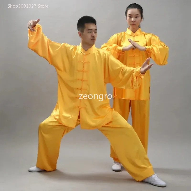 

Kung Fu Uniform Chinese Style Tai Chi Solid Men Women Wushu Martial Arts Morning Exercise Bruce Lee Tang Suit Superior Quality