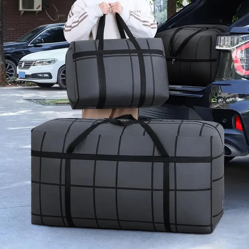 

1pc Extra Large Capacity Moving Bags,Lightweight Zipper Travel Bag Dustproof Moisture-proof Tote Bag Thicken Durable Large Quilt