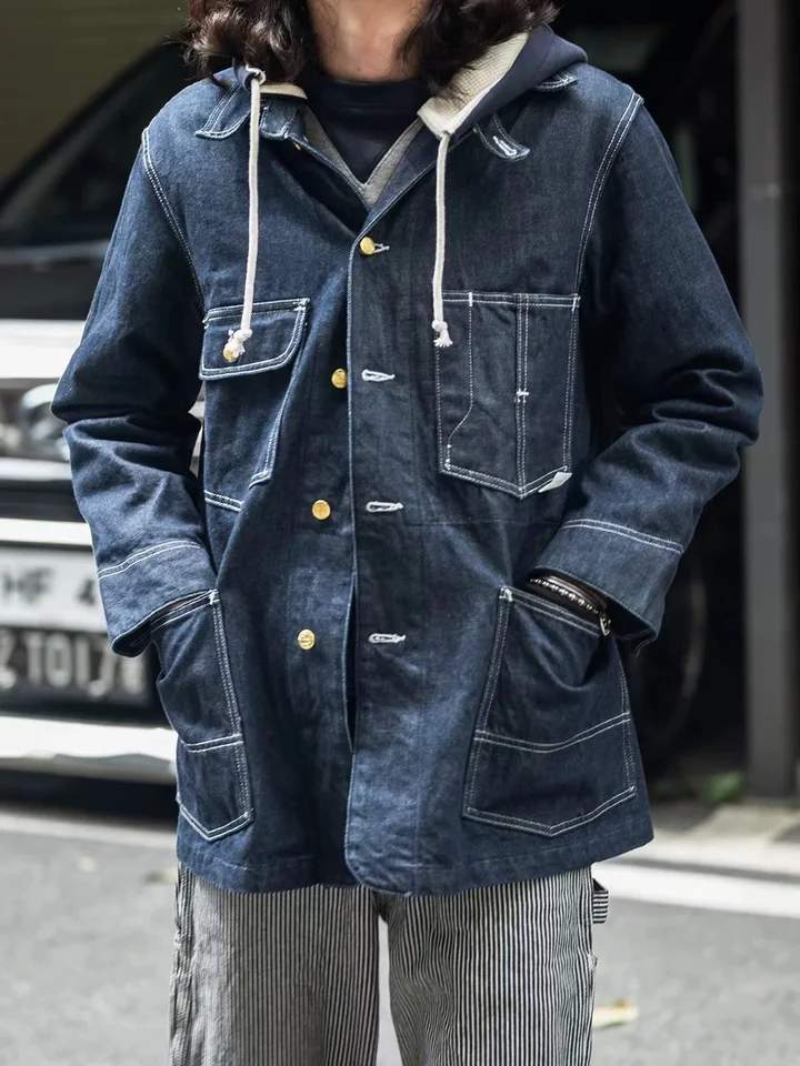 YOKE VINTAGED DENIM COVERALL HALF COAT Non Stock 1928 'Loco