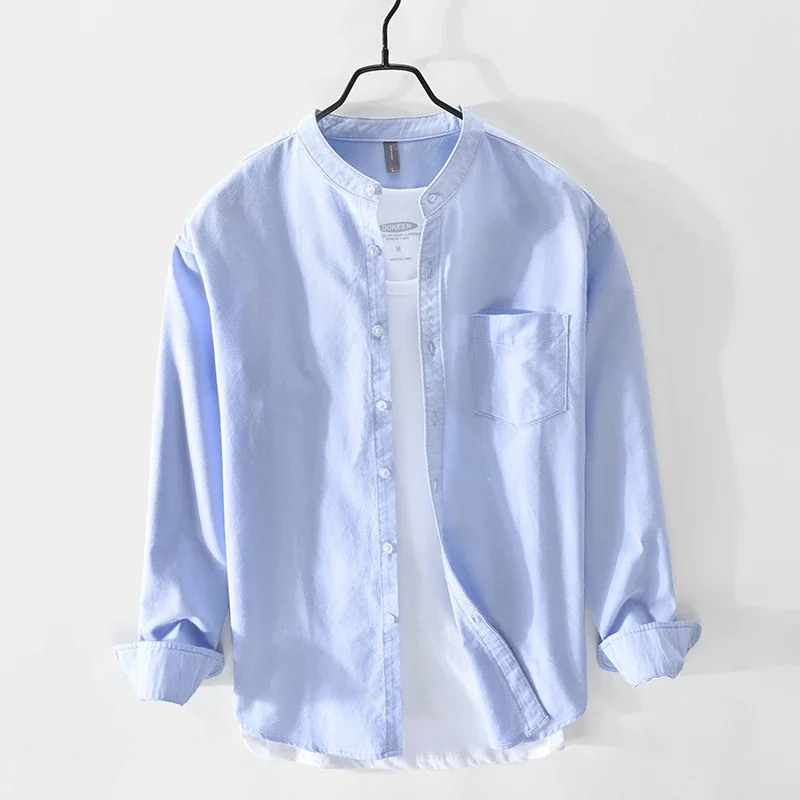 HIQOR Men's Fashion Casual Vintage Oxford Shirt - 100% Cotton