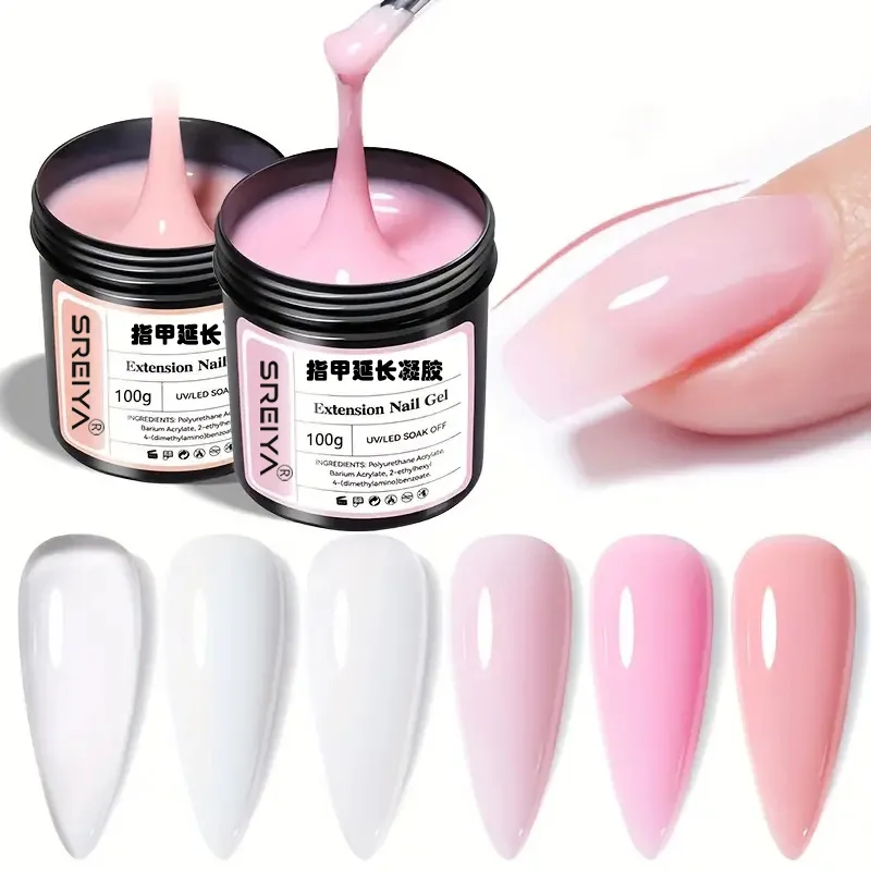 Large Volume Manicure Nail Extension 3-in-1 Builder Gel with Nude Shape Reinforcement for Long-Lasting UV/LED Cured Manicures