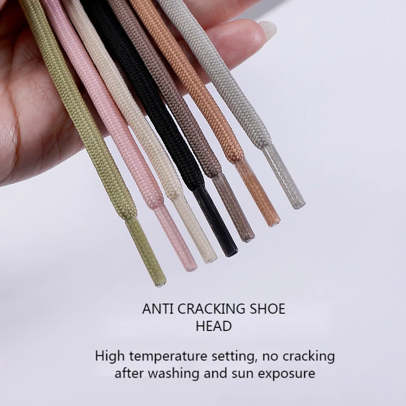 1 Pair Round Shoelaces Coconut 350 Classic Shoe Laces Tightly Woven Does Not Snag For Sneakers