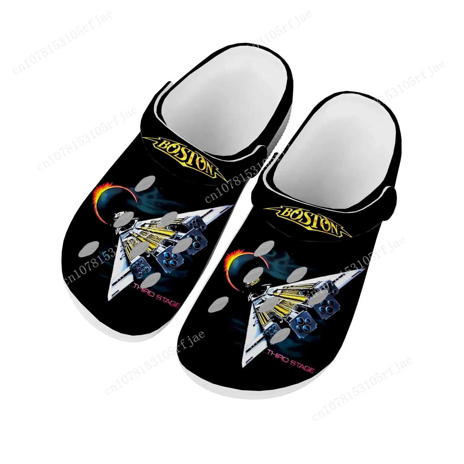 

Boston Band Rock Band Home Clogs Custom Water Shoes Mens Womens Teenager Shoe Garden Clog Breathable Beach Hole Slippers White