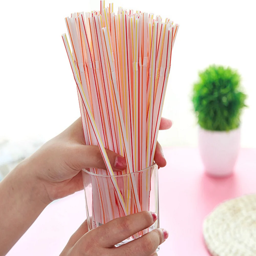 

100Pcs Multicolor Kunststof Straws for Wedding Party Supplies Beverage Kitchen Cocktail Drinking Straws pajitas plastique