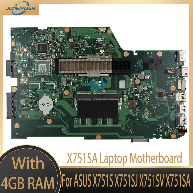 

X751SA Laptop Motherboard For ASUS X751S X751SJ X751SV X751SA Notebook Mainboard N3700 N3710 N3150 N3160 N3050 N3060 4GB RAM