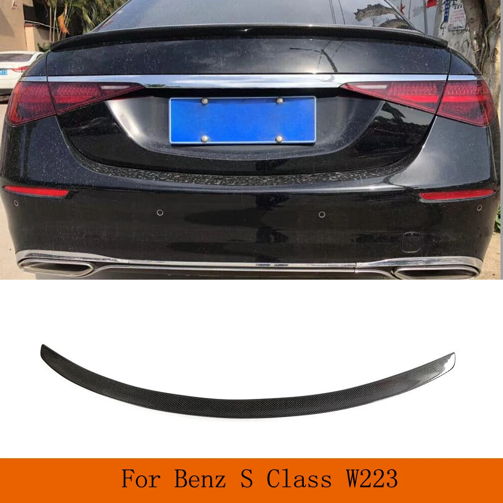 

Carbon Fiber Car Spoiler Wings For Mercedes Benz New S Class W223 S480 S500 S680 2020 UP Car Styling Trunk Lip Boot Lid Ducktail