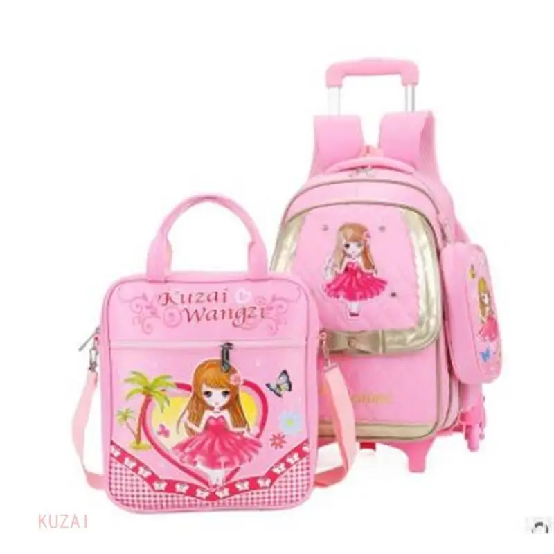 

kids Rolling bags On wheels Children wheeled school backpack for girls kid School Trolley backpack Rolling Travel backpack bag