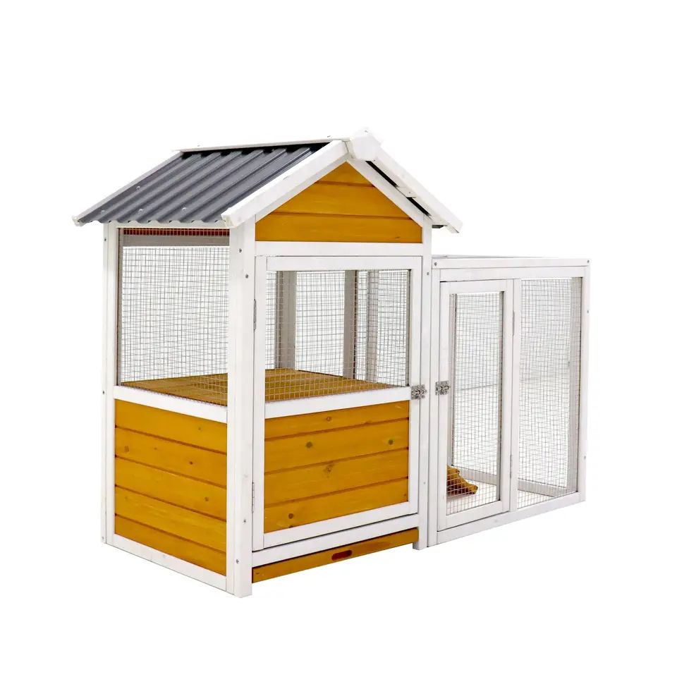 Large Wooden Chicken Coop with Waterproof Roof